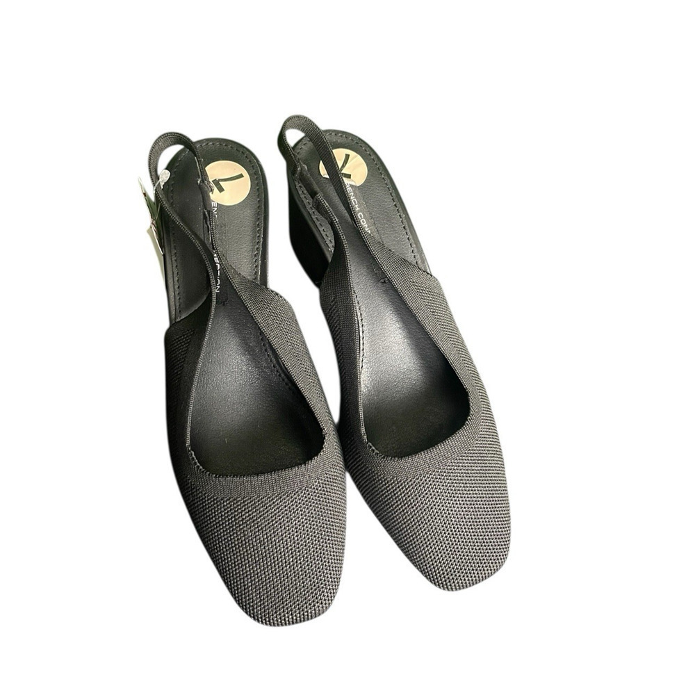 French Connection Ghana Slingback Heels Women Size 7 Stretch Square Toe NWT